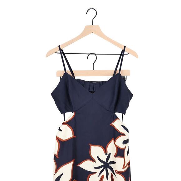 Madewell Open-Back Maxi Dress in Silk Floral Ink Size 12 NWT - Picture 4 of 7